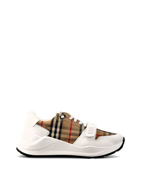 burberry classic check canvas sneakers|Burberry panelled low top sneakers.